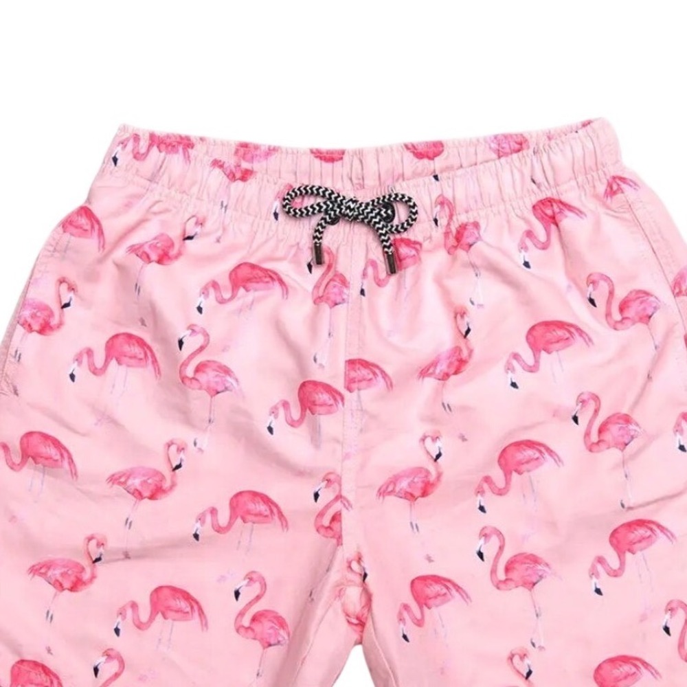 Franks Australia | Tampa Pink | Mens L | Short Fit | Pink Flamingo Print Trunks